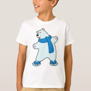 Camiseta Oso polar en patinaje sobre hielo con bufanda