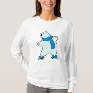 Camiseta Oso polar en patinaje sobre hielo con bufanda