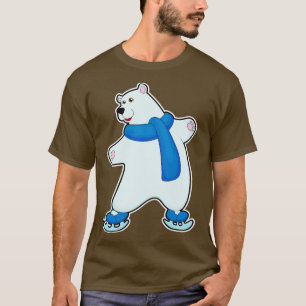 Camiseta Oso polar en patinaje sobre hielo con bufanda