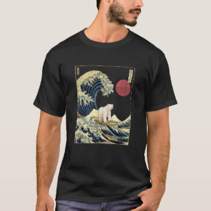 Camiseta Oso Polar Kanagawa Wave Funny Surf Animal T Shirt