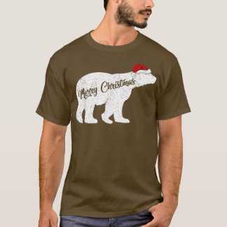 Camiseta Oso Polar Lover Xmas Santa Hat Oso Polar