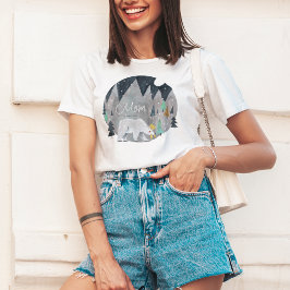 Camiseta Oso polar montañas de invierno luna