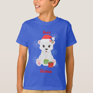 Camiseta Oso polar navidad con regalos
