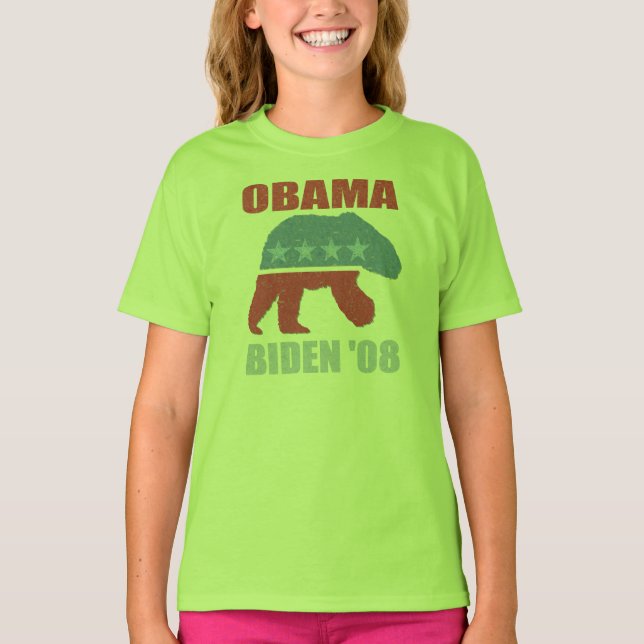 Camiseta Oso polar Obama Biden '08 Camisas de jengibre para (Anverso)