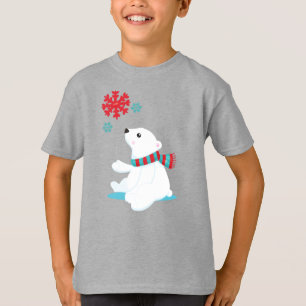 Camiseta Oso Polar, Oso Con Cubierta, Oso Cubierto, Copos D