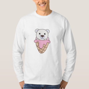 Camiseta Oso Polar Osos Helados Rosa Crema De Waffle Cute