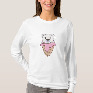 Camiseta Oso Polar Osos Helados Rosa Crema De Waffle Cute