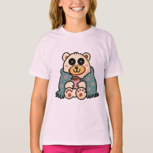 Camiseta Oso Polar Personalizado con Café   Arte Lindo de I