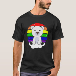 Camiseta Oso Polar Purpurina arcoiris Kawaii