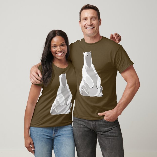 Camiseta Oso Polar Relajado - Arte Minimalista (Unisexo)