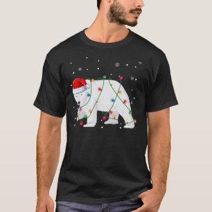 Camiseta Oso Polar Santa Iluminación Árbol de Navidad Amant