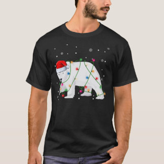Camiseta Oso Polar Santa Iluminación Árbol de Navidad Amant