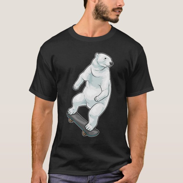 Camiseta Oso polar Skater monopatín (Anverso)