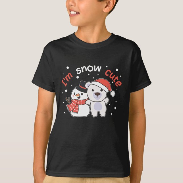 Camiseta Oso Polar Soy Nieve Cute Snowman Nieve Pun (Anverso)