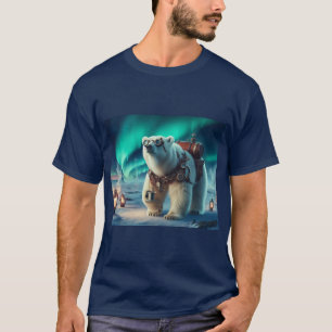 Camiseta Oso Polar Steampunk y Arte Aurora