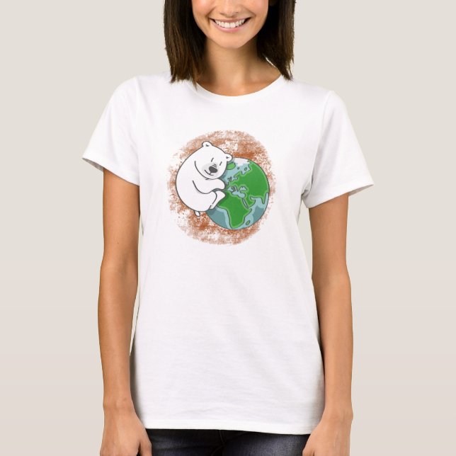 Camiseta oso polar, tierra (Anverso)