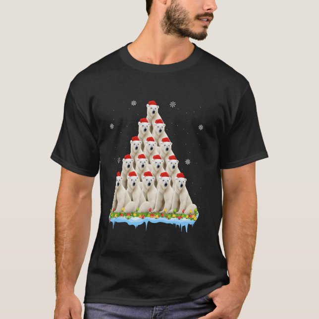 Camiseta Oso Polar Xmas enciende Navidades de oso Santa Pol (Anverso)