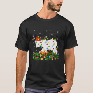 Camiseta Oso Polar Xmas iluminando reno oso Santa Polar