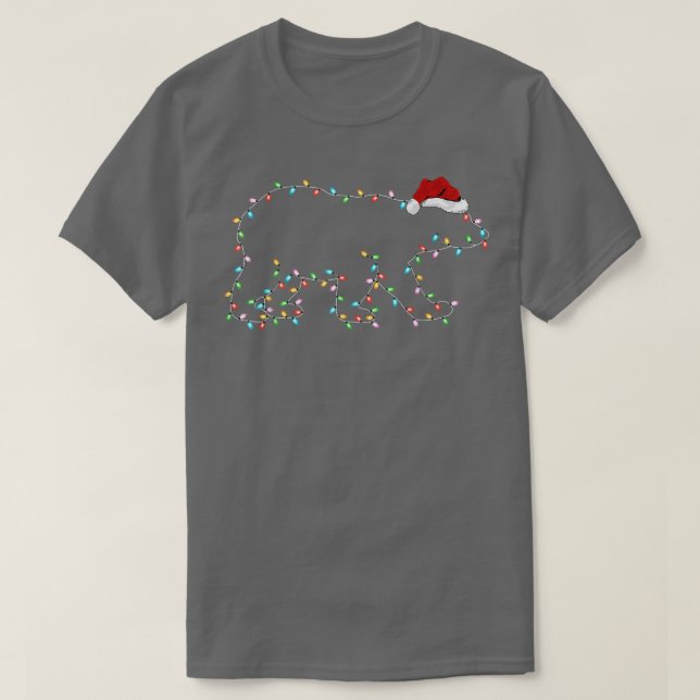 Camiseta Oso Polar Xmas iluminando Santa Hat Polar Bear Chr (Diseño del anverso)