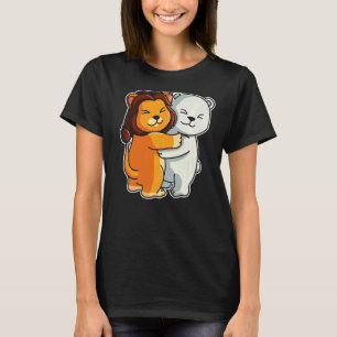 Camiseta Oso Polar Y Animales De Cuta De León Para Mujeres 