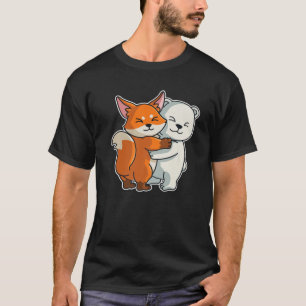 Camiseta Oso Polar Y Fox Cute Animales Para Mujeres Animale