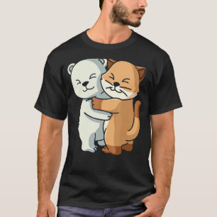 Camiseta Oso Polar Y Gato Gato Gatito Aburrido De Animales 