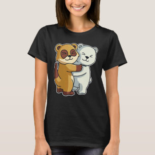 Camiseta Oso Polar Y Meerkat Cute Animales Para Mujeres Ani