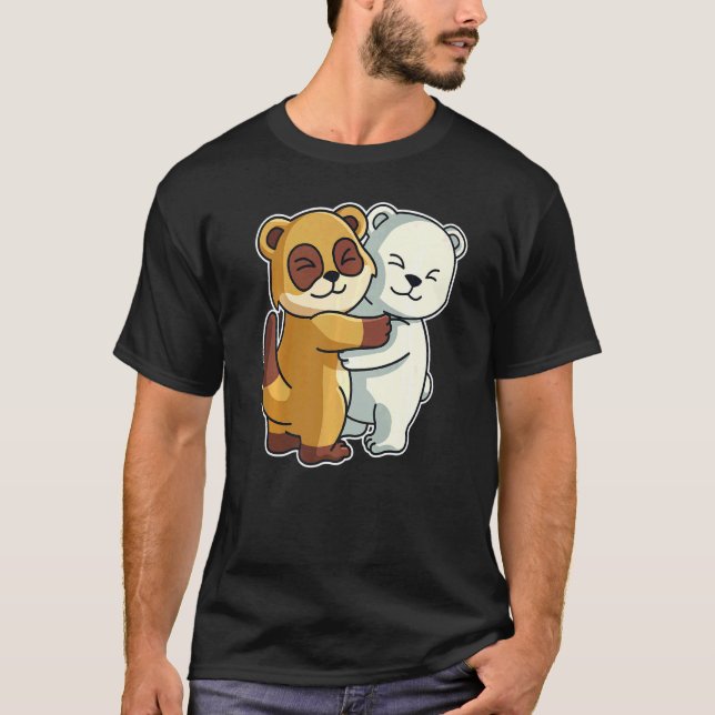 Camiseta Oso Polar Y Meerkat Cute Animales Para Mujeres Ani (Anverso)