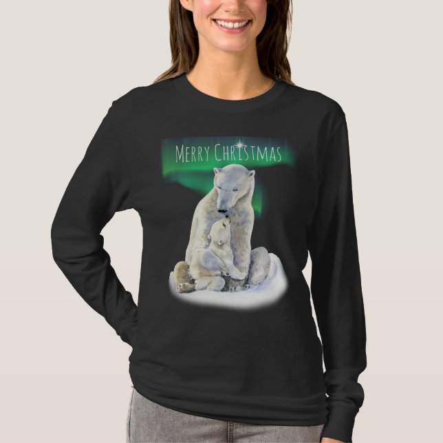 Camiseta Oso Polar y Navidades para bebés (Anverso)