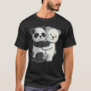 Camiseta Oso Polar Y Osos Panda Abrazando A Mujeres Chicas