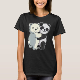 Camiseta Oso Polar Y Panda Cute Animales Para Mujeres Anima