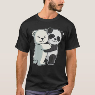 Camiseta Oso Polar Y Panda Cute Animales Para Mujeres Anima