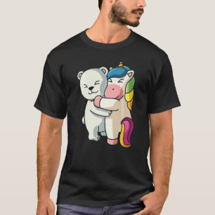 Camiseta Oso Polar Y Unicornio Cuidan A Las Mujeres De Acos