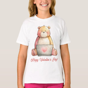 Camiseta Oso portátil acogedor día de San Valentín