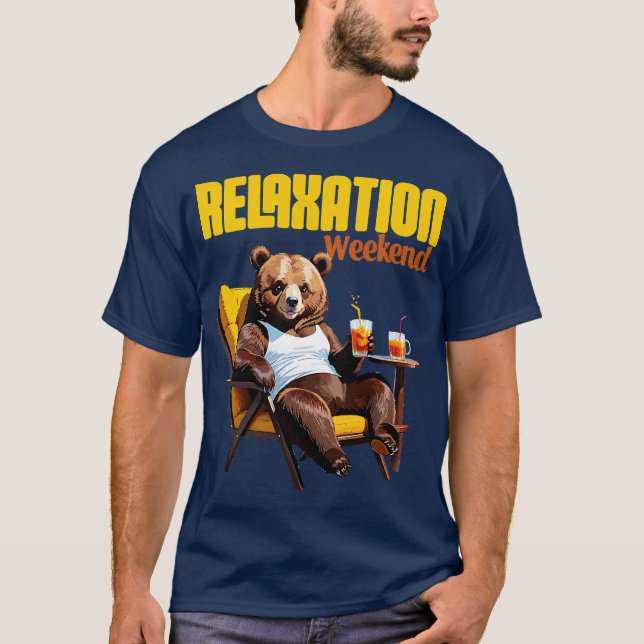 Camiseta oso relajante fin de semana humor (Anverso)