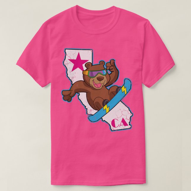 Camiseta Oso Republicano de California Snowboarder Snowboar (Diseño del anverso)