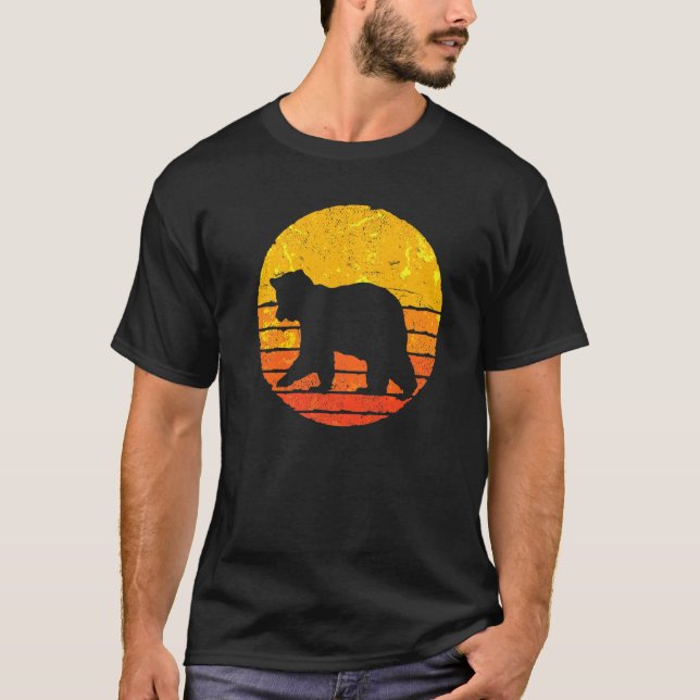 Camiseta Oso Retro Animal de los Animales Forestales Grizzl (Anverso)