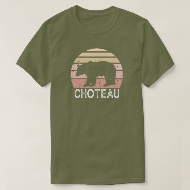 Camiseta Oso retro de Choteau Montana (Diseño del anverso)