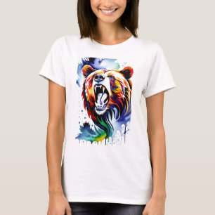 Camiseta Oso Roaring de acuarela