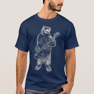 Camiseta Oso Rock Grizzly Bear Tocando Guitarra