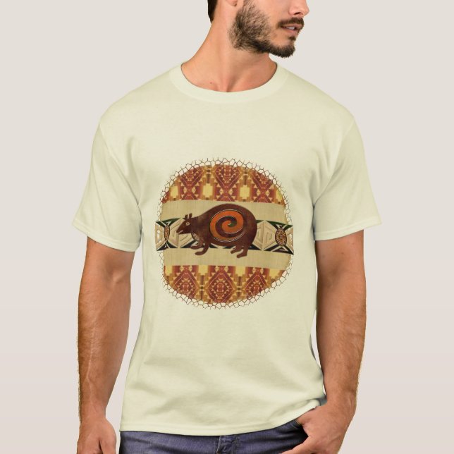 Camiseta Oso rojo de arte folclórico nativo americano (Anverso)