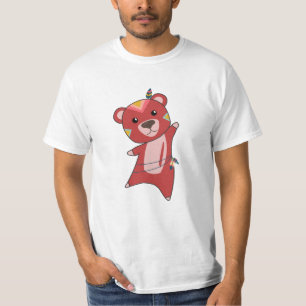 Camiseta Oso Rojo Indio Fashando Con Teddy Feather