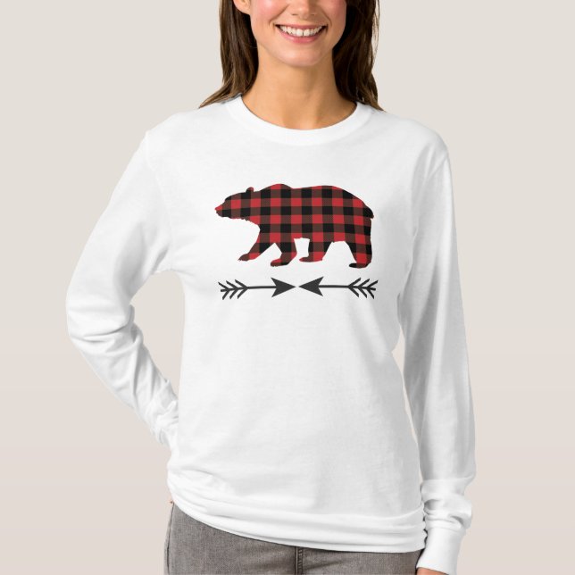 Camiseta Oso rojo negro de búfalo (Anverso)
