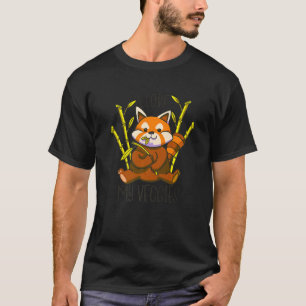 Camiseta Oso Rojo Panda Bambú Vegetariano Dieta Vegan