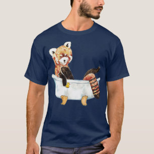 Camiseta Oso rojo panda tomando agua