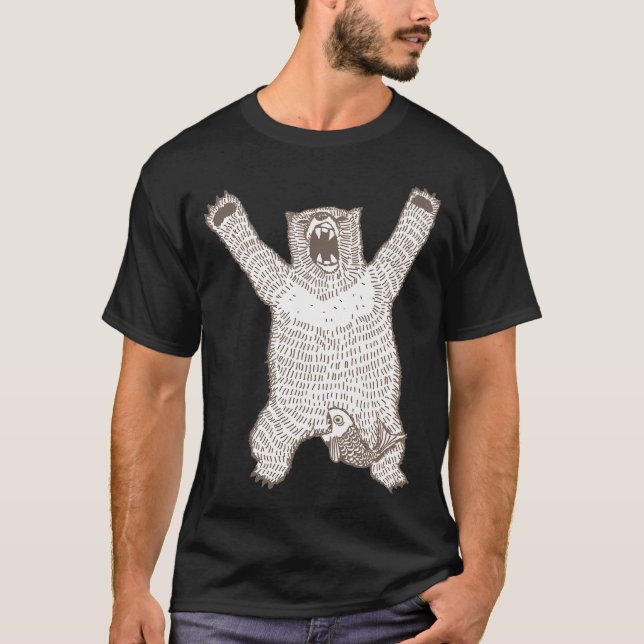 Camiseta Oso rugiente divertido (Anverso)