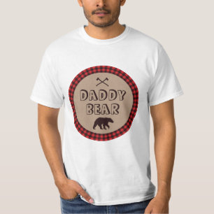 Camiseta Oso rústico del papá de la ducha del leñador de