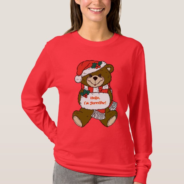 Camiseta Oso Santa con Gorra y barba (Anverso)