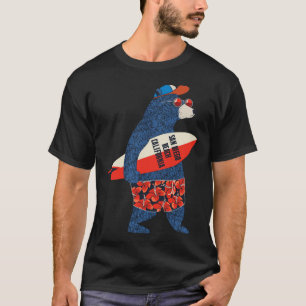 Camiseta Oso Surfista En La Playa De San Diego California V