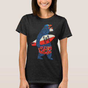 Camiseta Oso Surfista En La Playa De San Diego California V